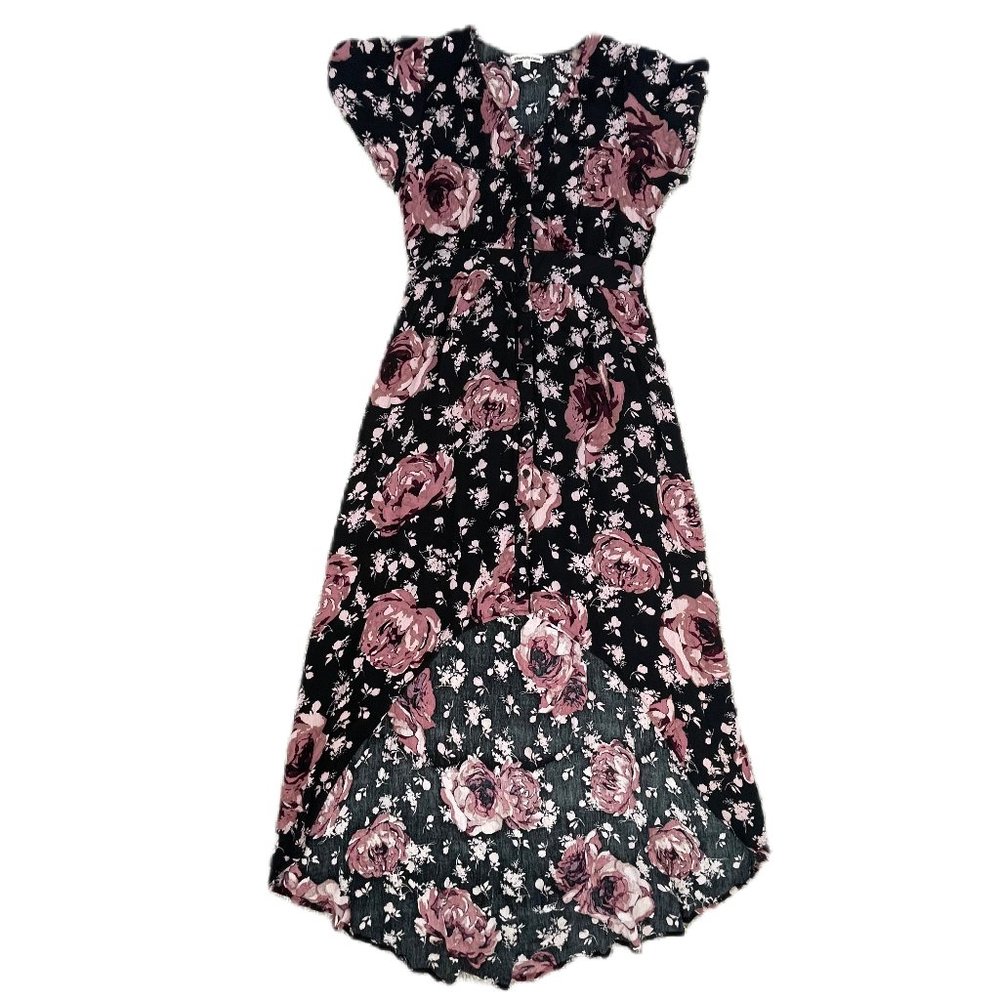 Charlotte Russe S Black Floral High Low Dress